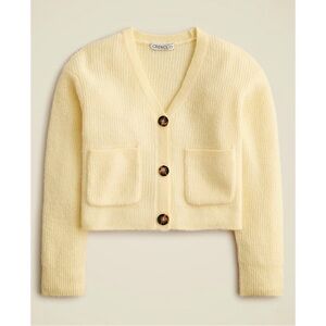 NWT J. Crew Crewcuts Girls' Cardigan Sweater Supersoft Yarn Pale Corn Yellow
